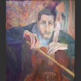 'Cellospieler' 2010 - Öl auf Preßspan - B|H: 70|59 cm