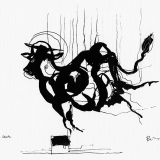 'Die heilige Kuh über'm Dach' 2009 - Tuschezeichnung - B|H: 24|32 cm